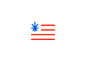 Cannabis USA weed marijuana stripes star amerca flag branding illustration design geometry icon mark minimal logo
