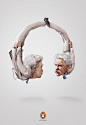 Author Headphones, Penguin : Demonstrate that listening to audiobooks is as good as listening to the authors themselves. In this case, William Shakespeare, Mark Twain & Oscar Wilde. Also, we preferred realistic illustrations of the writers (whispering