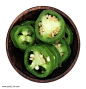 一碗切片蔬菜青椒食材图片png免抠元素产品实物背景装饰免扣图片设计图案
