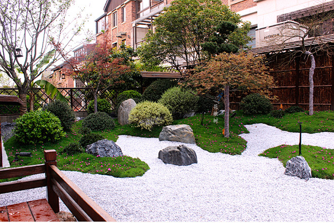 枯山水庭院设计禅宗日式庭院 简约文人现代自然风庭院-淘宝网