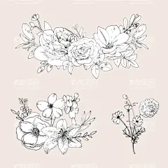 手绘花卉  - 源文件下载【酷图网】手绘花卉,手绘花,花,花朵,小花朵,花卉,玫瑰花,百合花,水彩花卉,花卉素材,叶子,水彩叶子,花卉手绘,花卉插画
