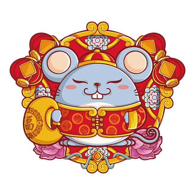 2020国潮鼠年免抠春节元素_PNG： ...