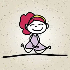手绘抽象卡通快乐的小朋友