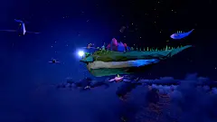 空中的鲸鱼空中城市动漫壁纸