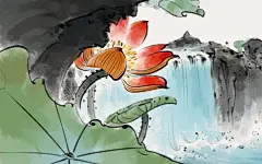 简约高端清新古风插画海报背景素材