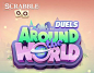 其中可能包括：the logo for duels around the world, which features an image of a castle