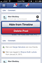 Facebook的iPhone popovers，通知截图