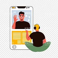 手机视频插画  - 源文件下载【酷图网】上网课插画,上网课,在线测试,在线教育,计算机教育,网上教学,在线学习,手机,手绘,手绘人物,扁平风,扁平化人物,矢量人物,卡通人物,人物,场景人物,扁平插画,人物插画素材,扁平化场景,AI,插画,矢量,卡通