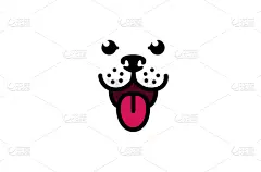 creative abstract pet head line symbol logo