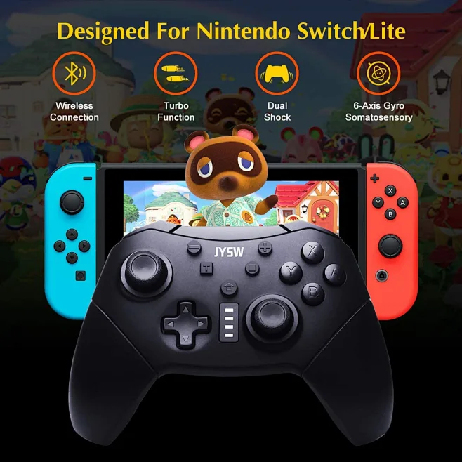 Amazon.com: JYSW Wireless Switch Pro Controller Black Remote Gamepad ...