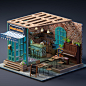 3D blender Diorama dollhouse Isometric Low Poly lowpoly Miniature Render Tiny