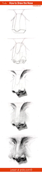 Draw a realistic nose with this step-by-step instruction. Full drawing lesson at proko.com/9