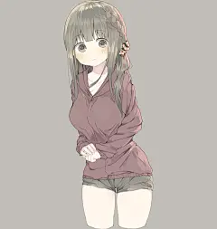 【轻便可爱♪】帽衫少女 : 女孩子披着大一号的帽衫时，看起来会更加可爱呢。小个子的女孩子蒙上帽子，长长的袖口处若隐若现的小手，令人不禁产生“想保护她！”的想法。
将男装帽衫当连衣裙穿的这种穿衣风格即运动又性感。而将简单的帽衫轻轻披在肩上，就变成街头风格了。帽衫作为一款时尚的单品也非常优秀，多买几件不同尺寸的帽衫放在家里会很方便呢。
这次就为大家送上将帽衫穿得非常可爱的“帽衫少女”的插画作品特辑。