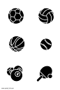 黑色篮足球网排球运动体育图标图片png免抠元素图标元素背景装饰免扣图片设计图案