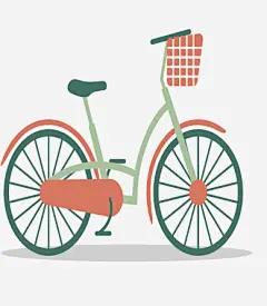 手绘带框自行车免抠素材_新图网 https://ixintu.com 交通工具 共享单车 单车 手绘带框自行车 插画 自行车 骑行