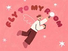 韩国插画师 김잼 KIM JAM 风格简约可爱，笔下的人物都是圆圆的脸蛋和鼻子，更显憨厚呆萌。