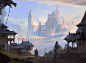 Golden City, Florian Herold : personal painting done entirely in procreate