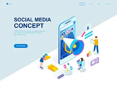 多种类型的时尚高端的2.5D等轴等距应用程序APP UI KITS开发着陆页海报插画banner设计模板大集合