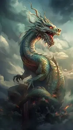 AI绘画之龙高清手机壁纸-图4