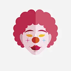 红色创意小丑面具_新图网 https://ixintu.com 创意面具 水彩画 小丑面具 人像面具 卡通头像 创意头像 手绘头像