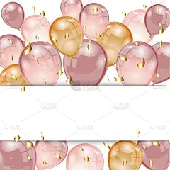 背景气球和五彩纸屑
