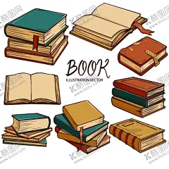 经典书籍手绘草图 【酷图网】经典,书籍,手绘,草图,矢量,书籍插画,书籍草图,教育插图