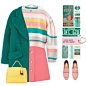 A fashion look from January 2017 featuring striped sweater, blue coat and pink skirt. Browse and shop related looks.