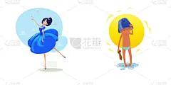 童话故事,幽默,数码图形,动画片,乐趣,分离着色,可爱的,白色,芭蕾短裙,粉色