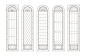 Vector glass church windows catholic black and white arches