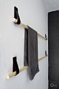 Ohoh Blog - diy and crafts: DIY Towel hanger - a group of these hung one above another would make a great and inexpensive way to store large sheets of handmade paper.