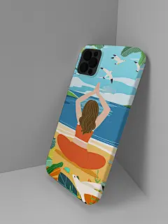 清新卡通手机壳展示样机