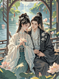 月夜啸声AI试验-古代情侣