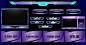 Purple neon set of abstract live stream element set vector design Premium Vector