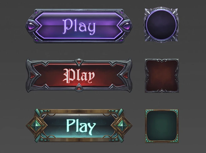 Fantasy RPG slots and buttons, Tatiana Zenzina : Fantasy RPG slots and ...