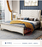 美式轻奢实木床1.8米白色家用1.5m现代简约卧室单双人储物大婚床-淘宝网