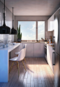 Kitchen interior visualisation : Personal project of a kitchen interior which I designed and visualised helping my friend getting her dream kitchen.