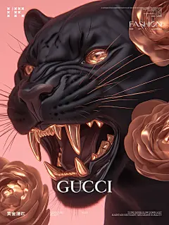 Ai数字艺术｜GUCCI壁纸｜金豹 - 小红书