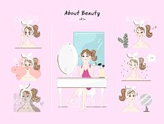 照镜子化妆  - 源文件下载【酷图网】美妆美发美甲,美妆,美发,美甲,美容,化妆,韩式,整形,照镜子,眉眼唇,美容院,手绘美女,瘦身针,减肥,玻尿酸,