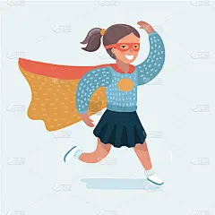 穿着超级英雄服装的勇敢女孩