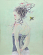 日本插画家平野実穂(Miho Hirano) 的唯美风格插画