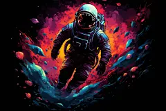 人类月球日太空宇宙宇航员插画