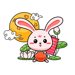 国潮风中秋节手绘装饰元素