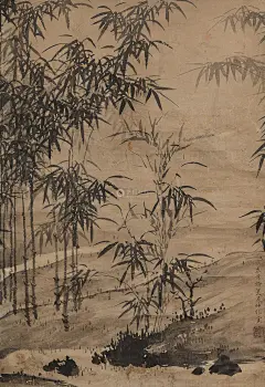  夏昶（1388至1470），字仲昭，号自在居士、玉峰，昆山人，后人誉其画竹高手。他初姓朱，名昶，后复姓夏，太宗为之更名昶，字仲昭。号自在居士，又号玉峯，昆山（今江苏昆山）人。昺弟。正统中官至太常寺卿直内阁。画墨竹师王绂，能得其妙，时推第一，名驰绝域，争以金购之。
　　有“夏卿一个竹，西凉十锭金”之谣。所作竹枝烟姿雨色，偃值浓疎，动和榘度，盖行家也。昆山之人师之者更数辈，独屈约颇类之，而人所得，往往出其手。尤精楷法，永乐命书宫殿榜。卒年八十三。