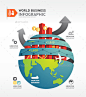 Business World Infographic Concept Design Template - Infographics 
