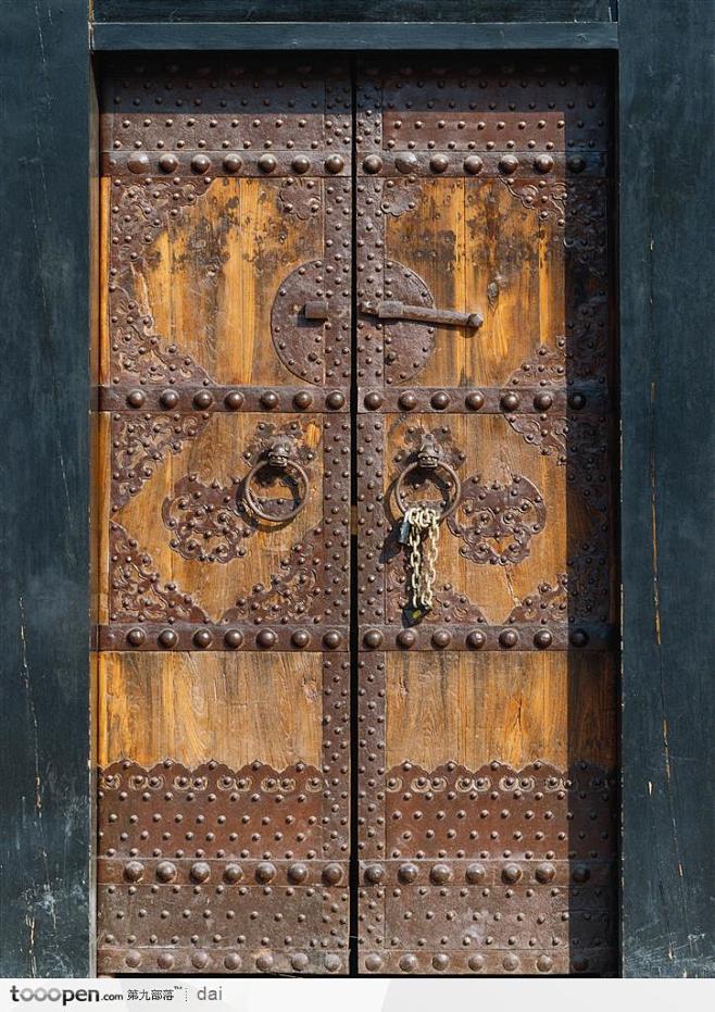 古代门窗艺术-漂亮的木质大门中华传统图片...