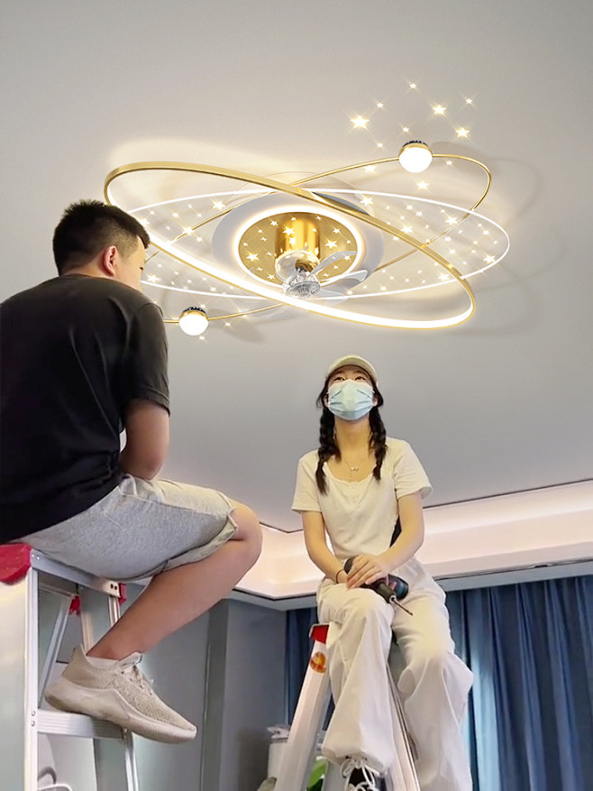 客厅灯主灯星空吸顶风扇灯卧室餐厅轻奢广东...