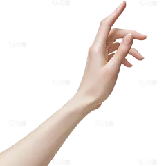 人体部位写实手轻微握拳向前指/点击