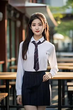 AI数字艺术肖像人物校服图片-众图网