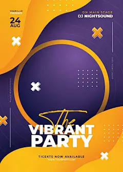 创意渐变几何未来酷炫音乐节电音演唱会海报图片PSD分层模板素材、 (25)