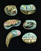 Six Brooches. Wood clay and Acrylic paint. by Elsita (Elsa Mora), via Flickr